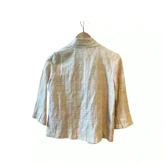 Eileen fisher Neutral organic linen Jacquard Jacket - Picture 6 of 12